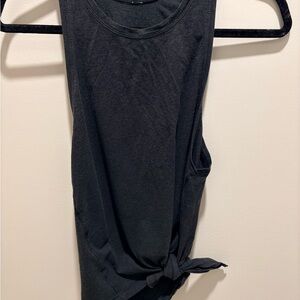 lululemon athletica dark grey  Muscle Tee with side tie
